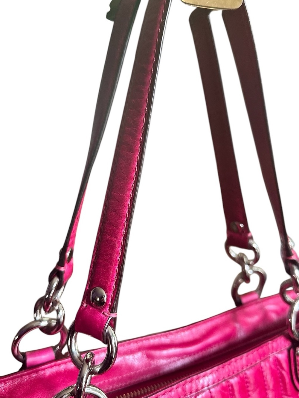 Coach Madison Maggie 19857 Fuchsia Pink Quilted Leath… - Gem